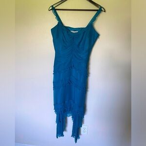 100% Silk Blue Mermaid Dress